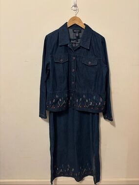 Denim&Co Indigo Jumper & Jacket set